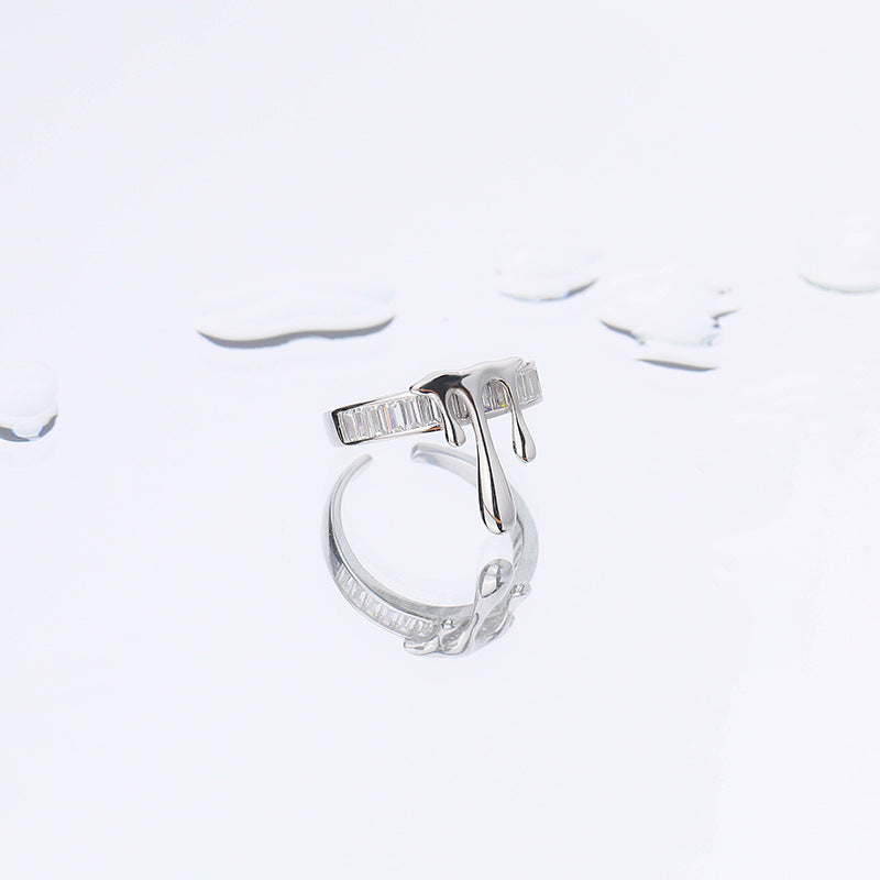 Solid S925 Silver Melting Crown Ring