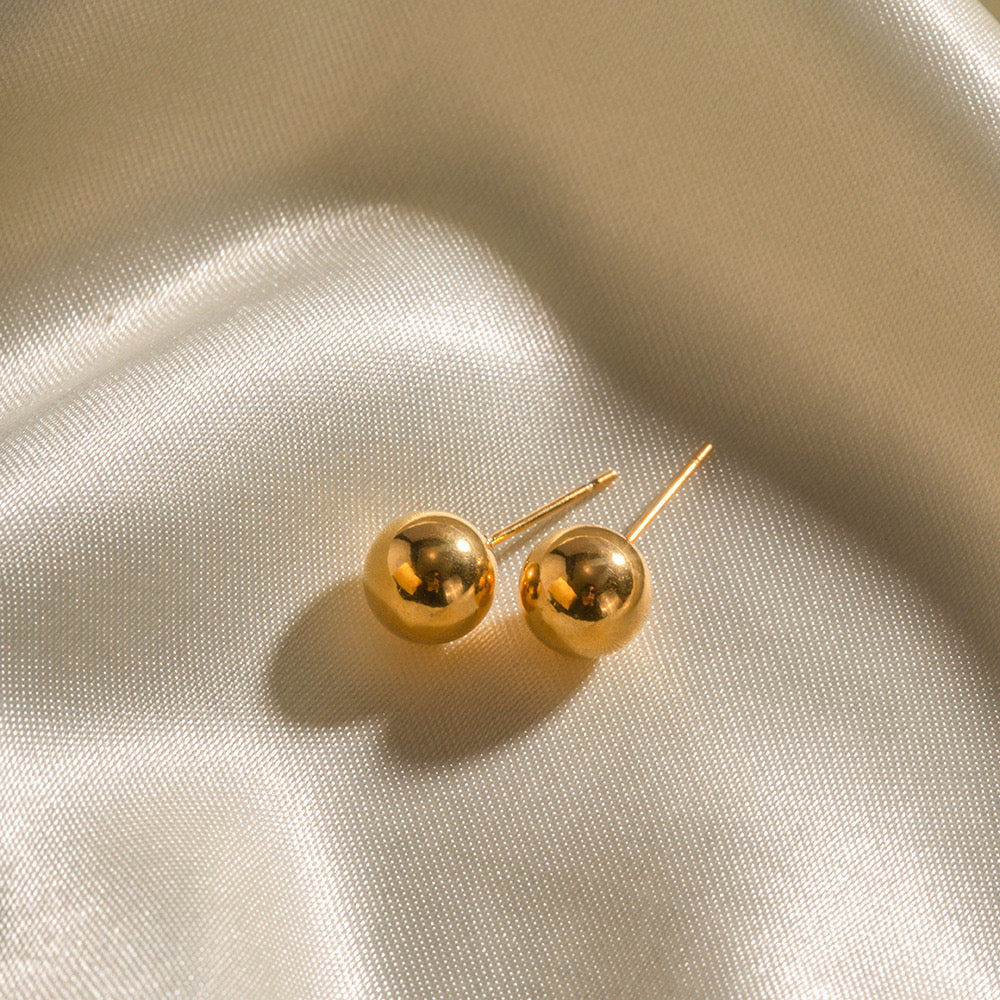 Stainless Steel Golden Bean Earrings