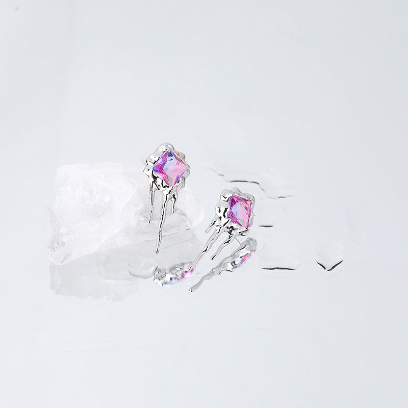 Solid S925 Silver Melting Kites Earrings