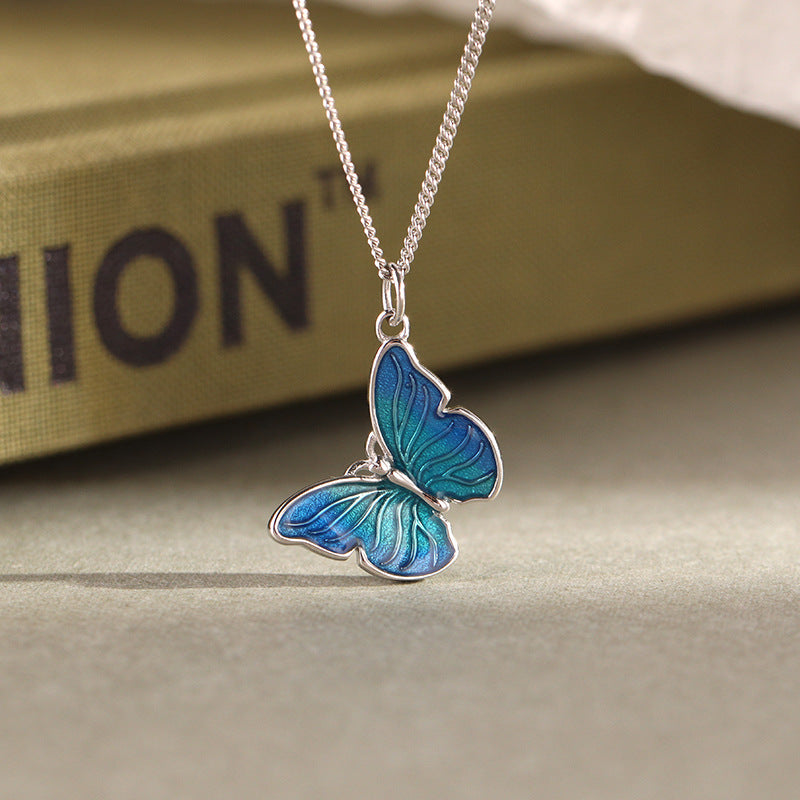 Solid S925 Silver Salome Butterfly Necklace