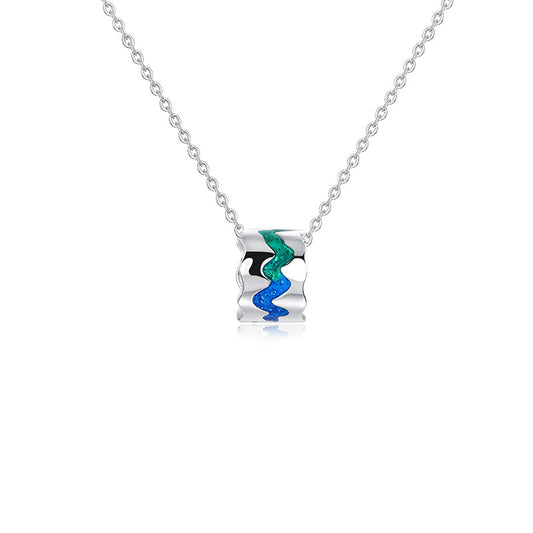 Solid S925 Silver Fate River Necklace