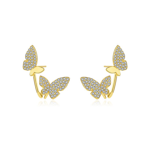 Solid S925 Silver Judy Butterfly Earrings