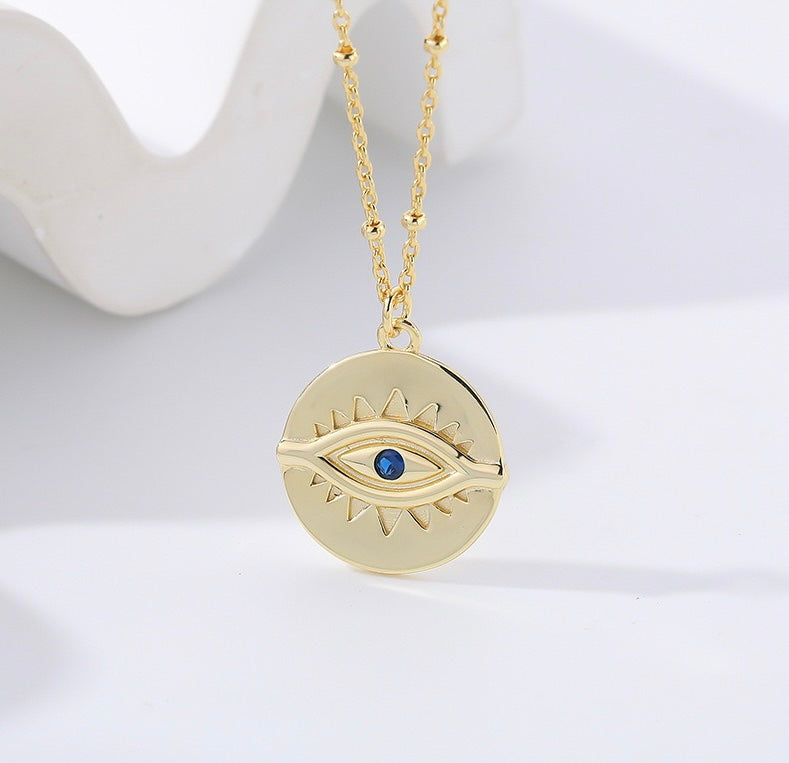 Solid S925 Silver Pharaoh's Eye Necklace