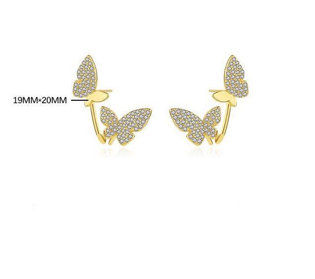 Solid S925 Silver Judy Butterfly Earrings