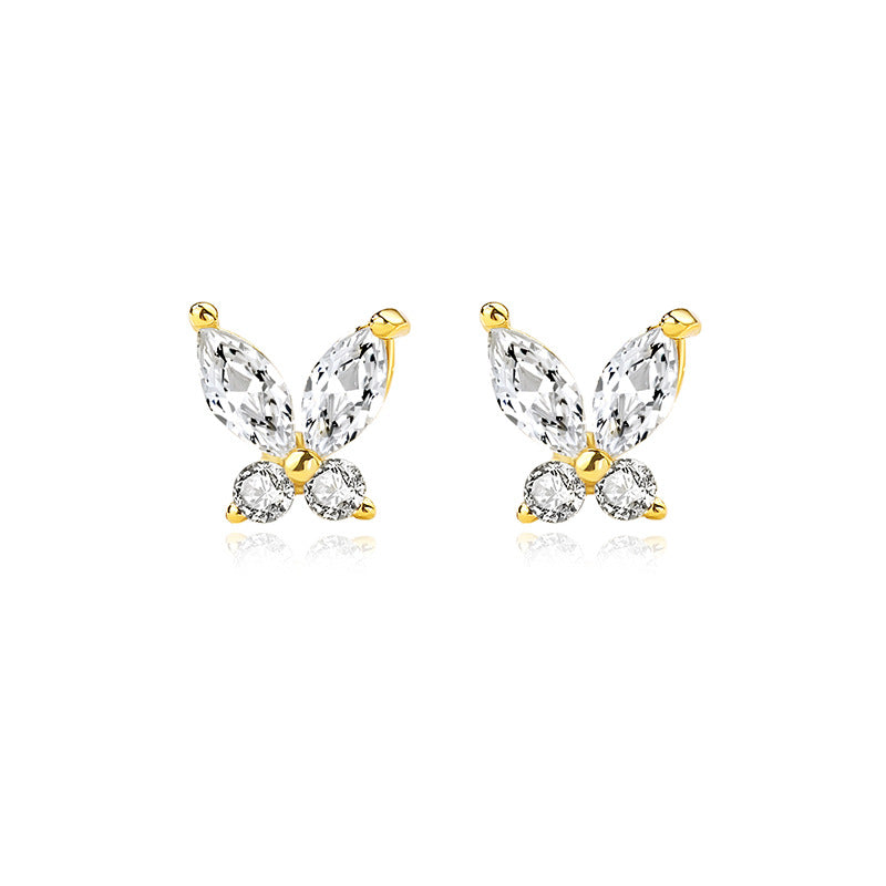 Solid S925 Silver Celia Butterfly Earrings