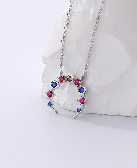 Solid S925 Silver Iris Necklace