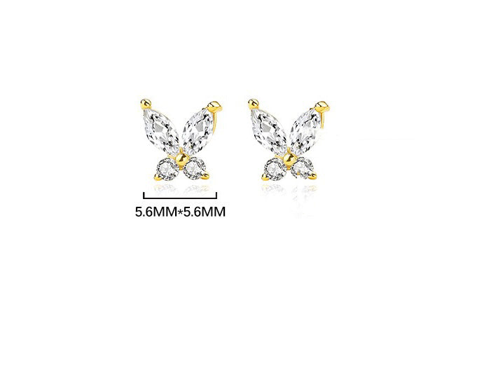 Solid S925 Silver Celia Butterfly Earrings