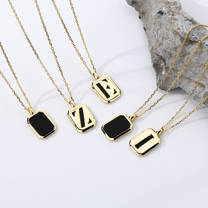 Solid S925 Silver Golden Age Letter Necklace