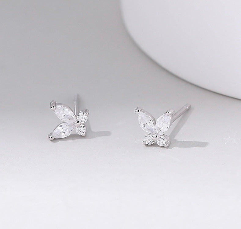 Solid S925 Silver Celia Butterfly Earrings