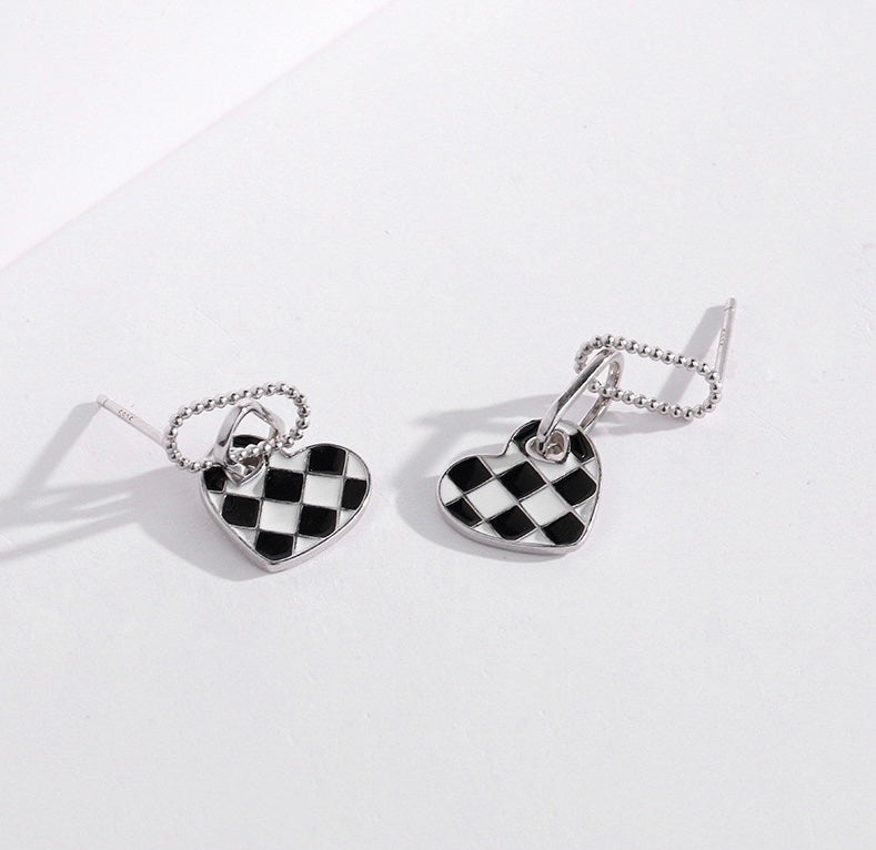 Solid S925 Silver Passionate Heart Earrings