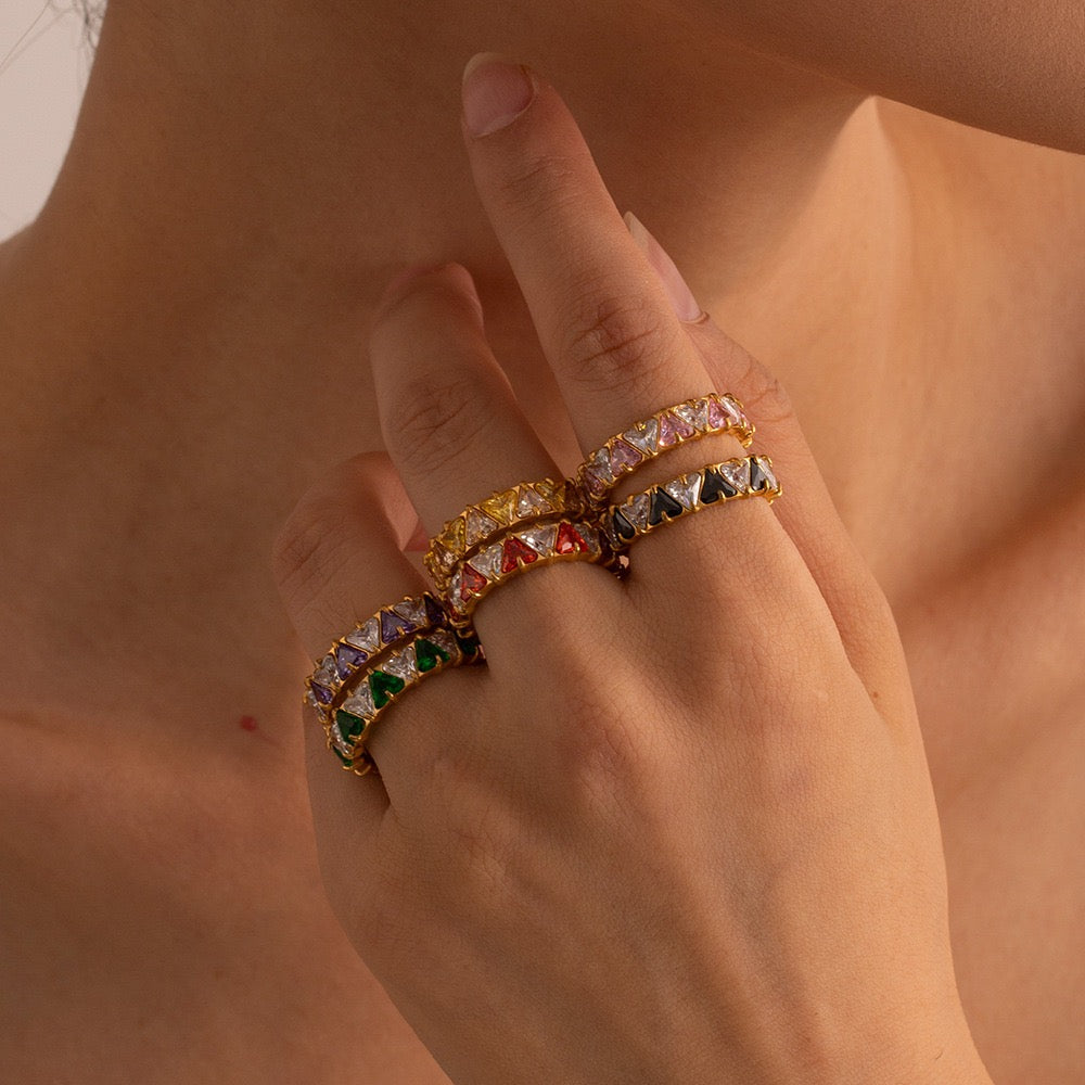 Colorful Heart Rings