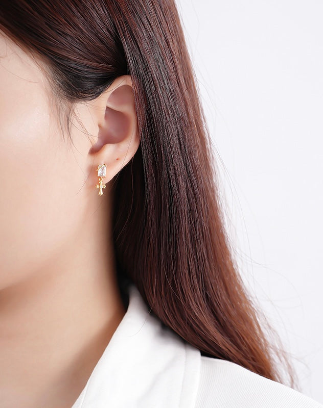 Solid S925 Silver Agatha Earrings