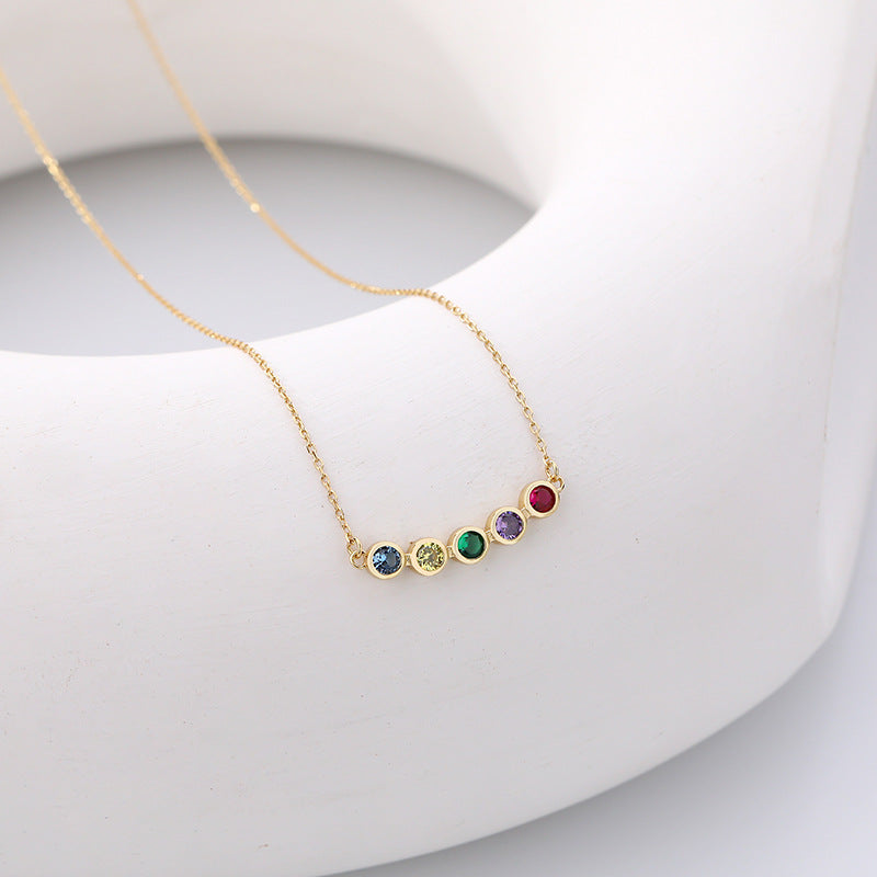 Solid S925 Silver Rainbow Smile Necklace