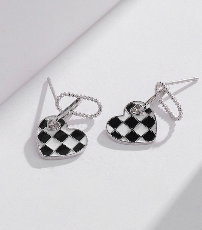 Solid S925 Silver Passionate Heart Earrings