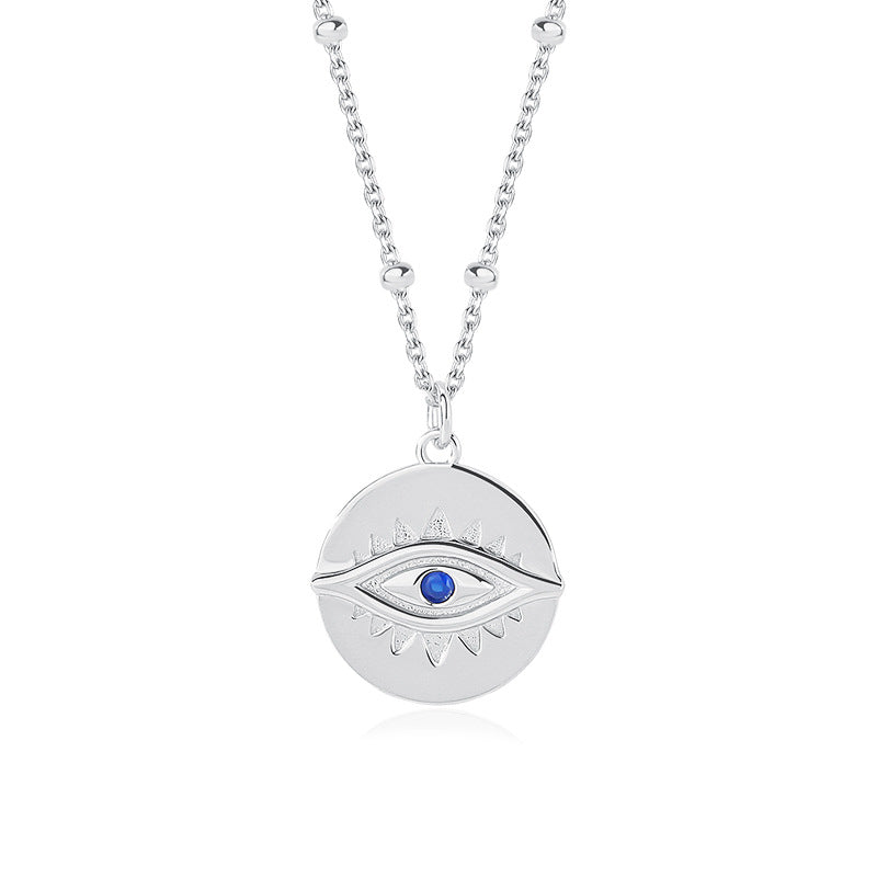 Solid S925 Silver Pharaoh's Eye Necklace