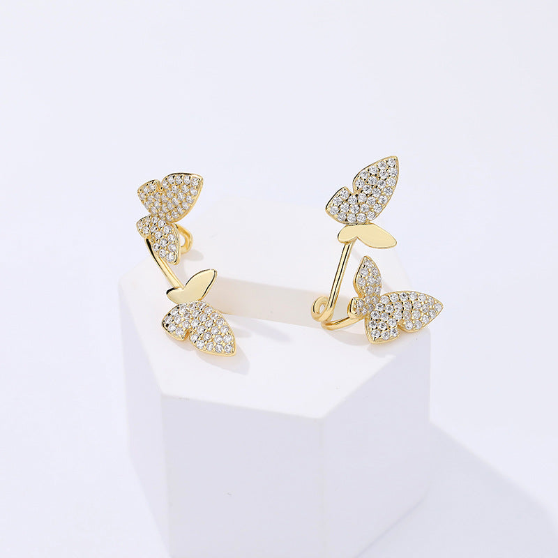 Solid S925 Silver Judy Butterfly Earrings