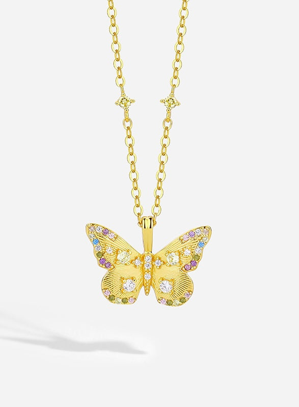 Solid S925 Silver Bess Butterfly Necklace