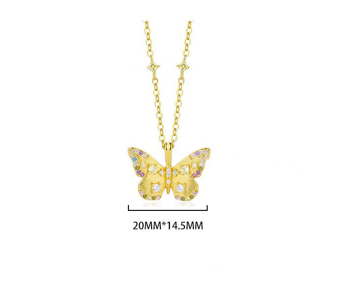 Solid S925 Silver Bess Butterfly Necklace