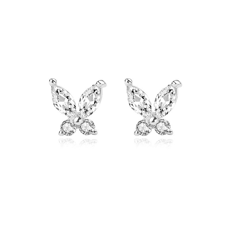 Solid S925 Silver Celia Butterfly Earrings