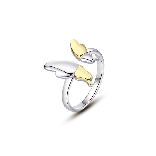 Solid S925 Silver Butterfly On the Finger Ring