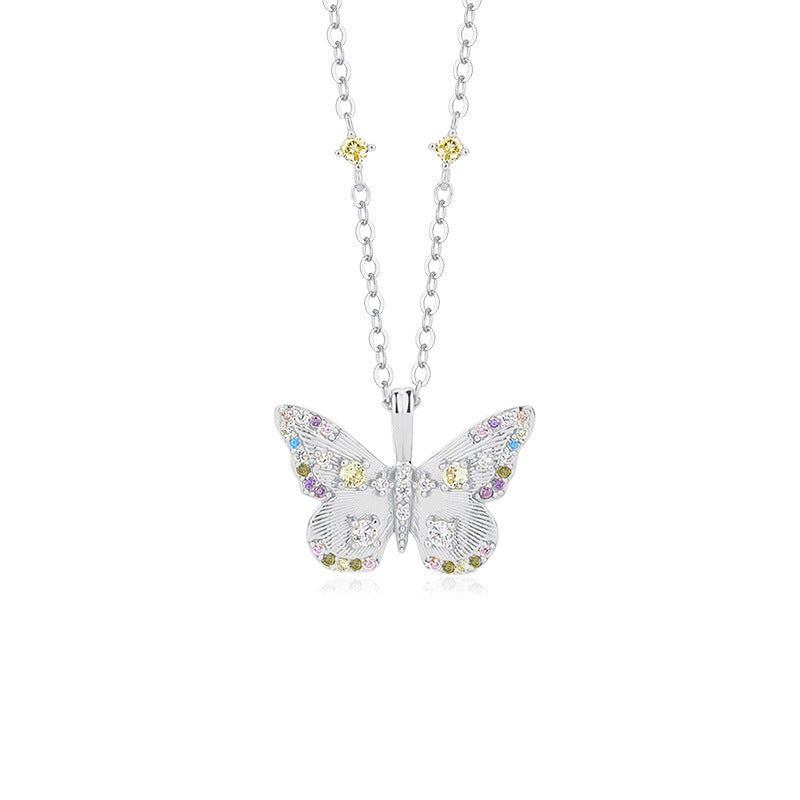 Solid S925 Silver Bess Butterfly Necklace