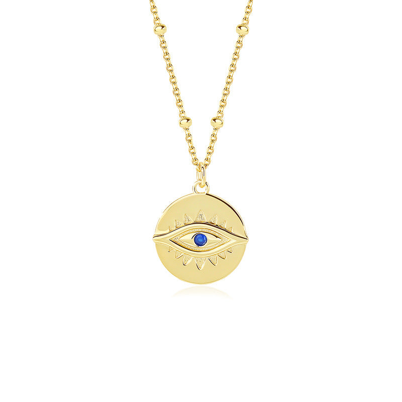 Solid S925 Silver Pharaoh's Eye Necklace