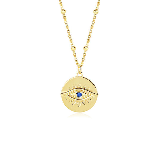 Solid S925 Silver Pharaoh's Eye Necklace