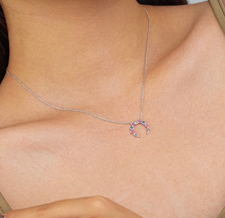 Solid S925 Silver Iris Necklace