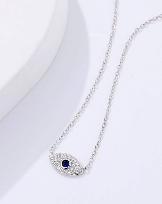 Solid S925 Silver Eye of Power Necklace