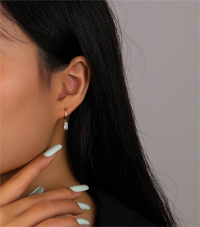 Solid S925 Silver Sugar Cube Earrings