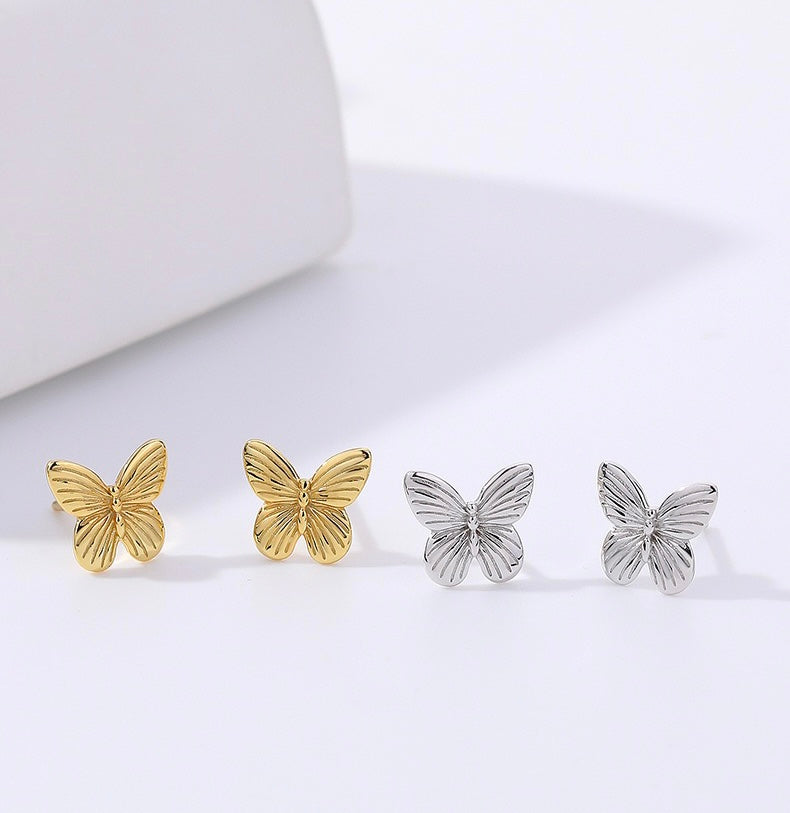 Solid S925 Silver Winni Butterfly Earrings