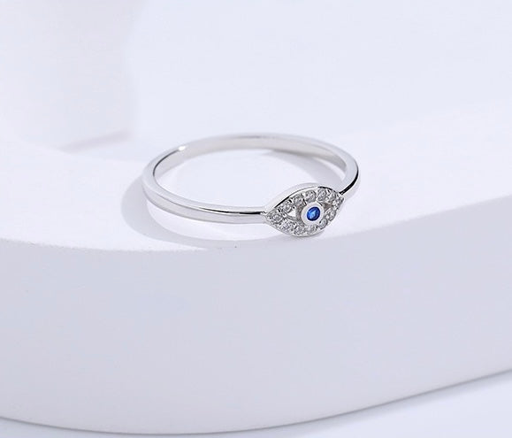 Solid S925 Silver Evil Eye Ring