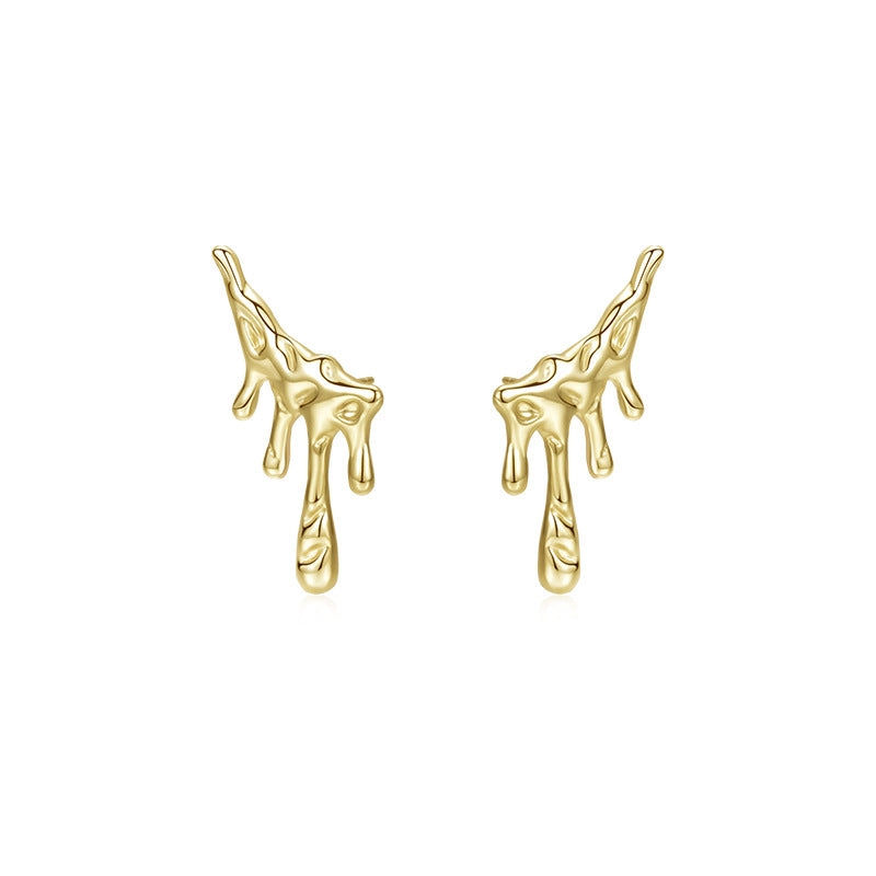 Solid S925 Silver Melting Wings Earrings