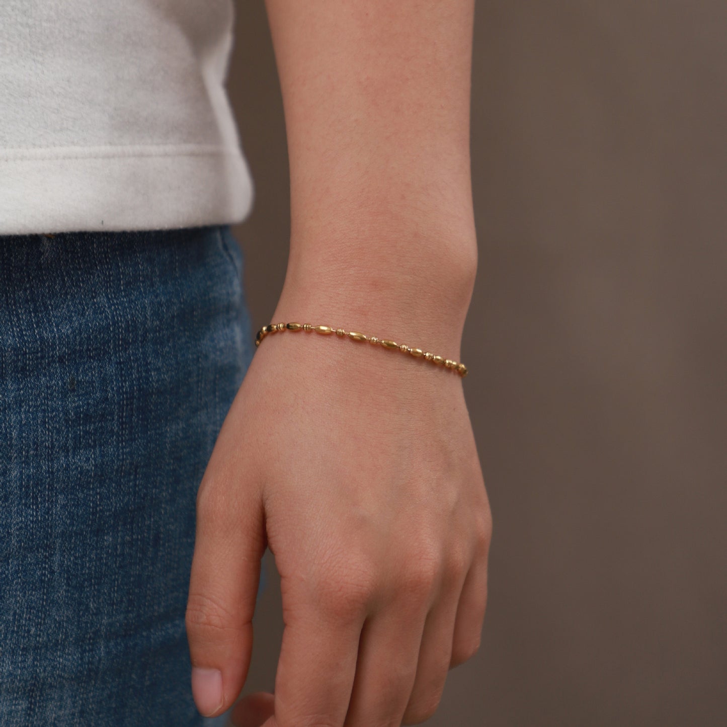 Titanium Steel Golden Bean Bracelet