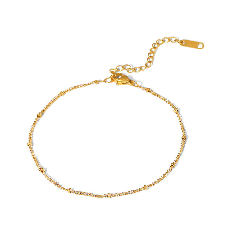 Stainless Steel Golden Bead Anklet