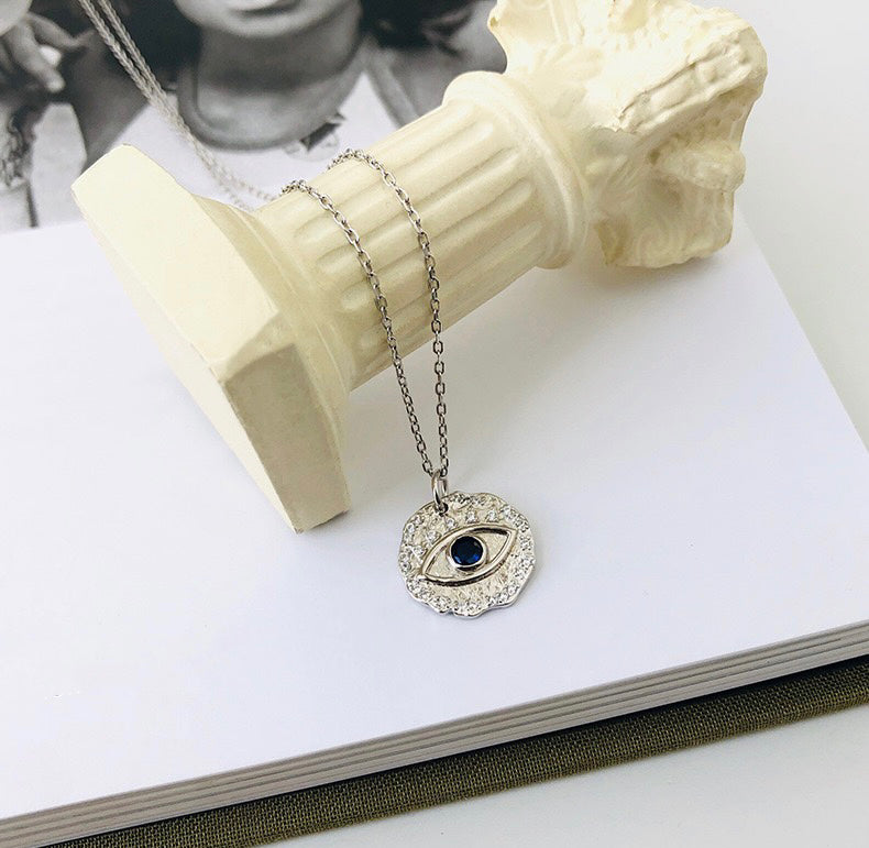 Solid S925 Silver Golden Pupil Necklace