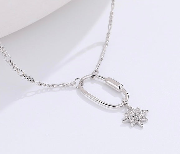 Solid S925 Silver Eternal Star Necklace