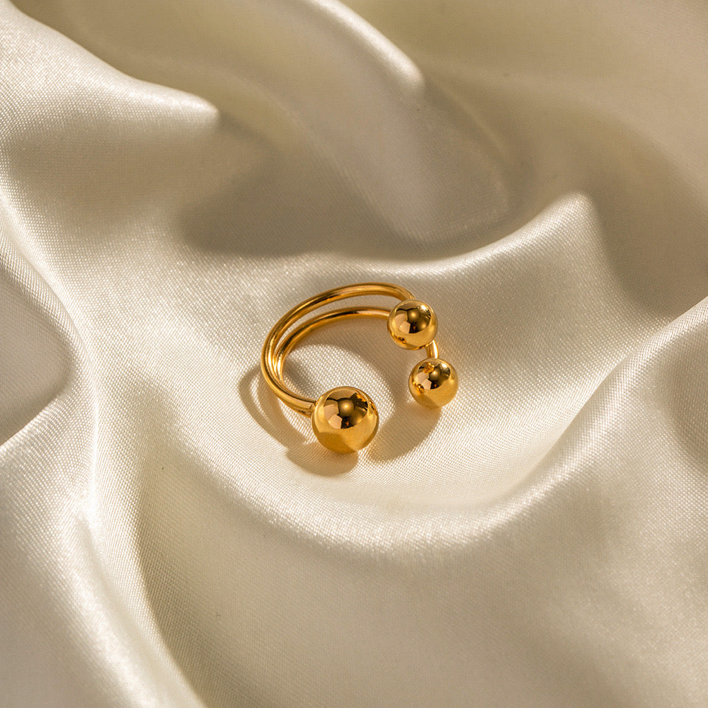 Stainless Steel Golden Planet Ring