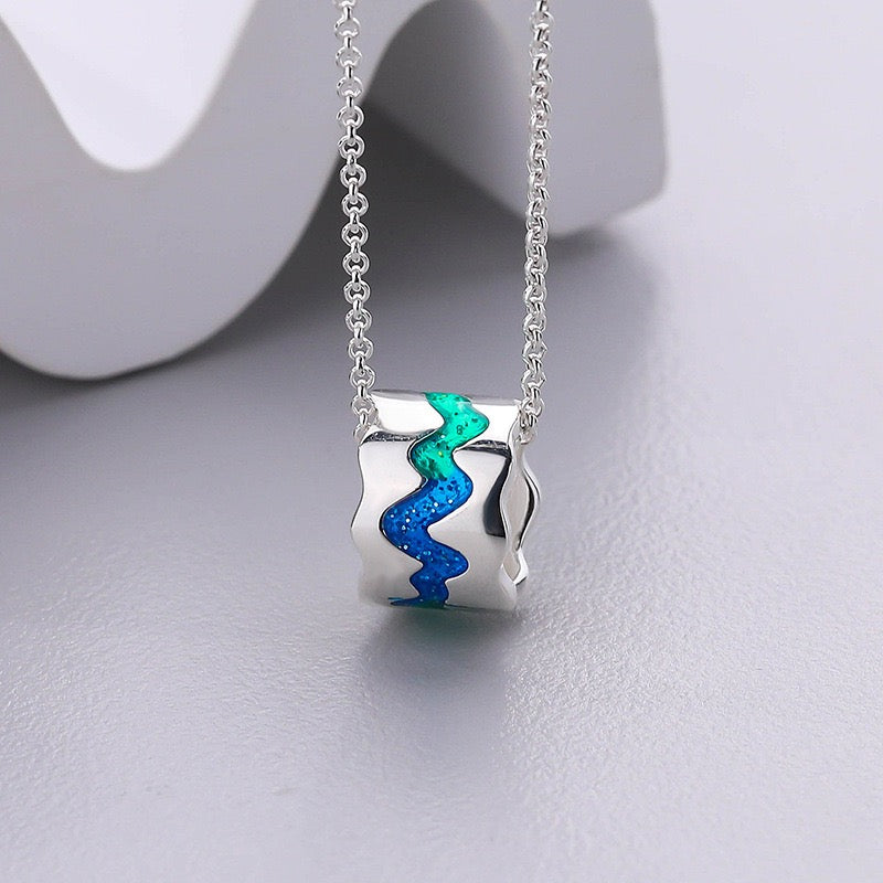 Solid S925 Silver Fate River Necklace