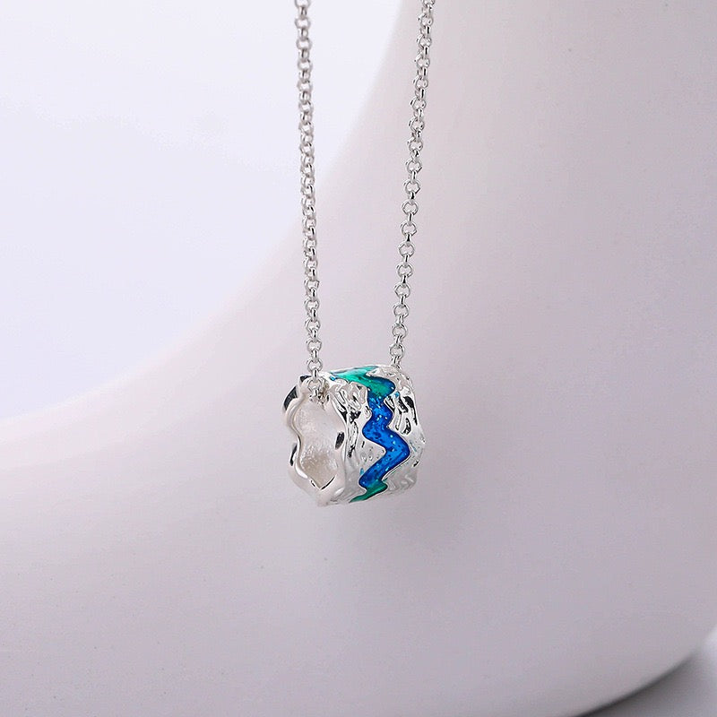 Solid S925 Silver Fate River Necklace