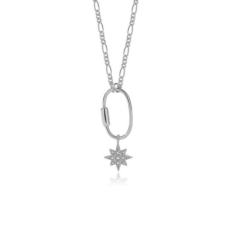 Solid S925 Silver Eternal Star Necklace