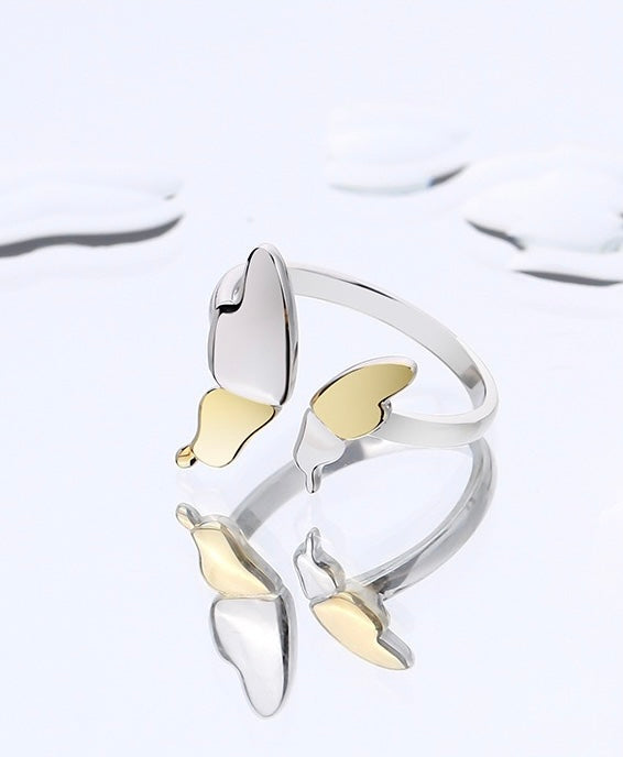 Solid S925 Silver Butterfly On the Finger Ring