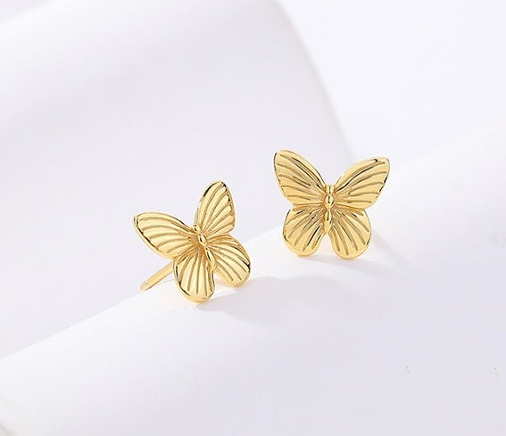 Solid S925 Silver Winni Butterfly Earrings