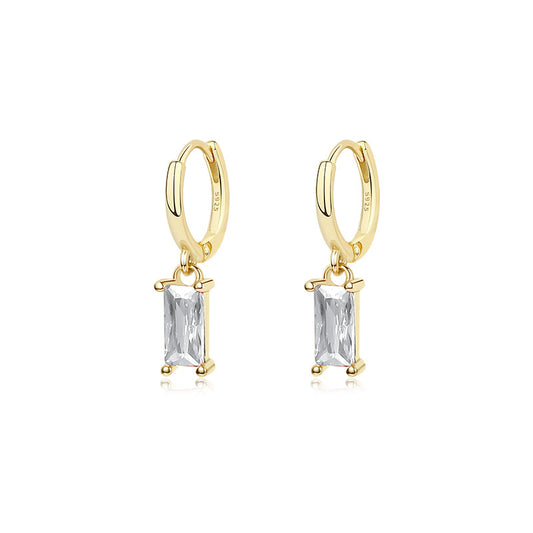 Solid S925 Silver Sugar Cube Earrings