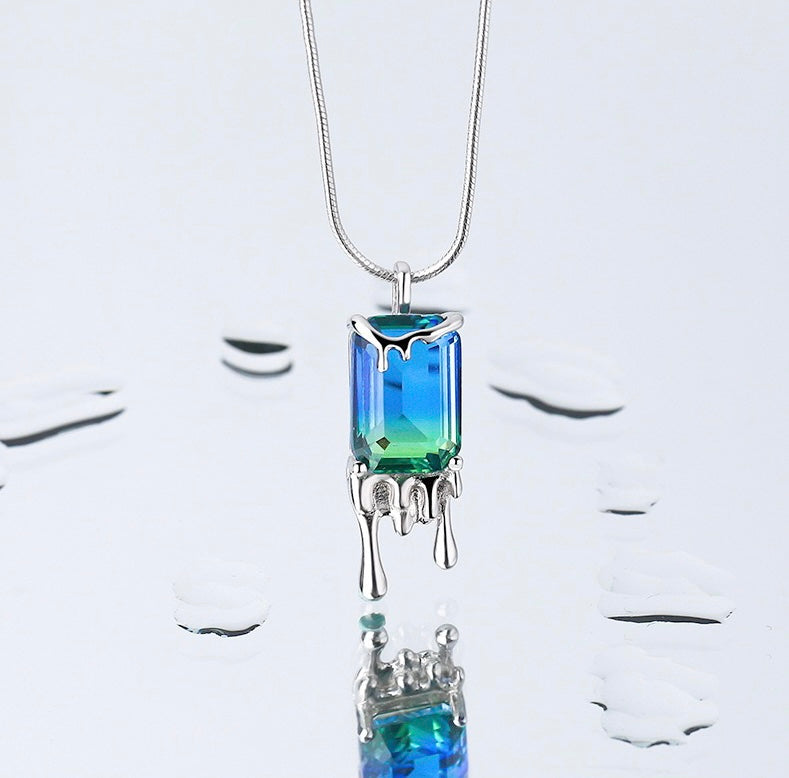 Solid S925 Silver Submarine World Necklace