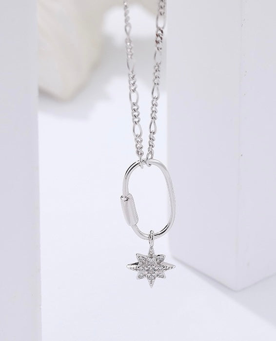 Solid S925 Silver Eternal Star Necklace