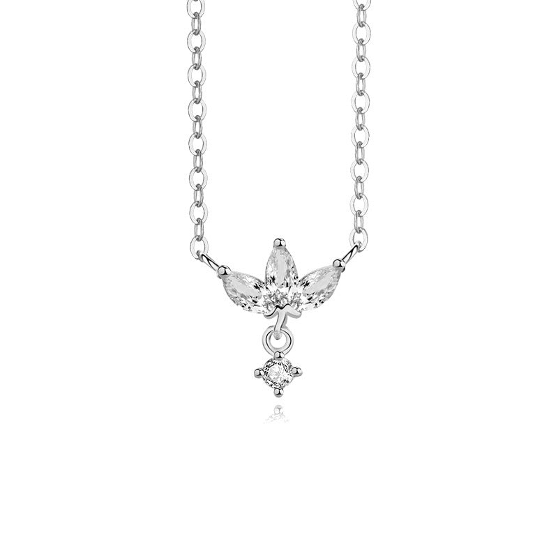 Solid S925 Silver Holy Lotus Necklace