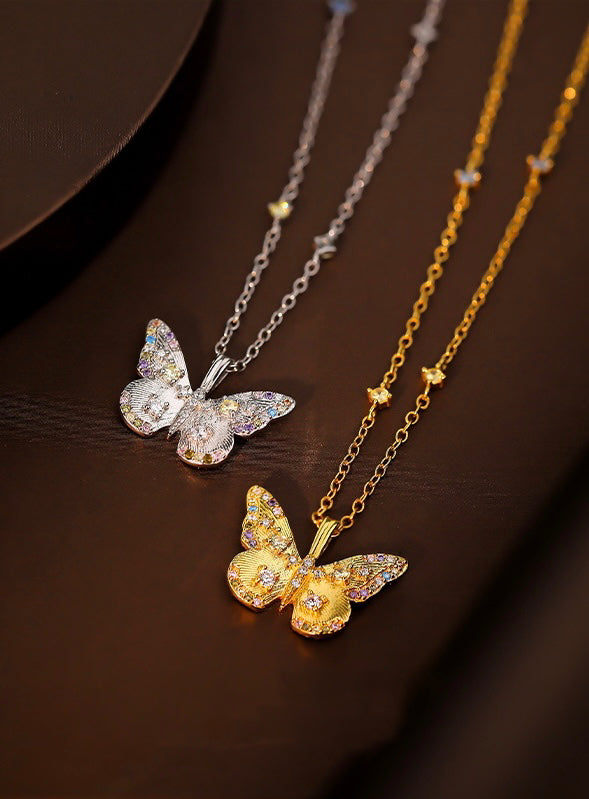 Solid S925 Silver Bess Butterfly Necklace