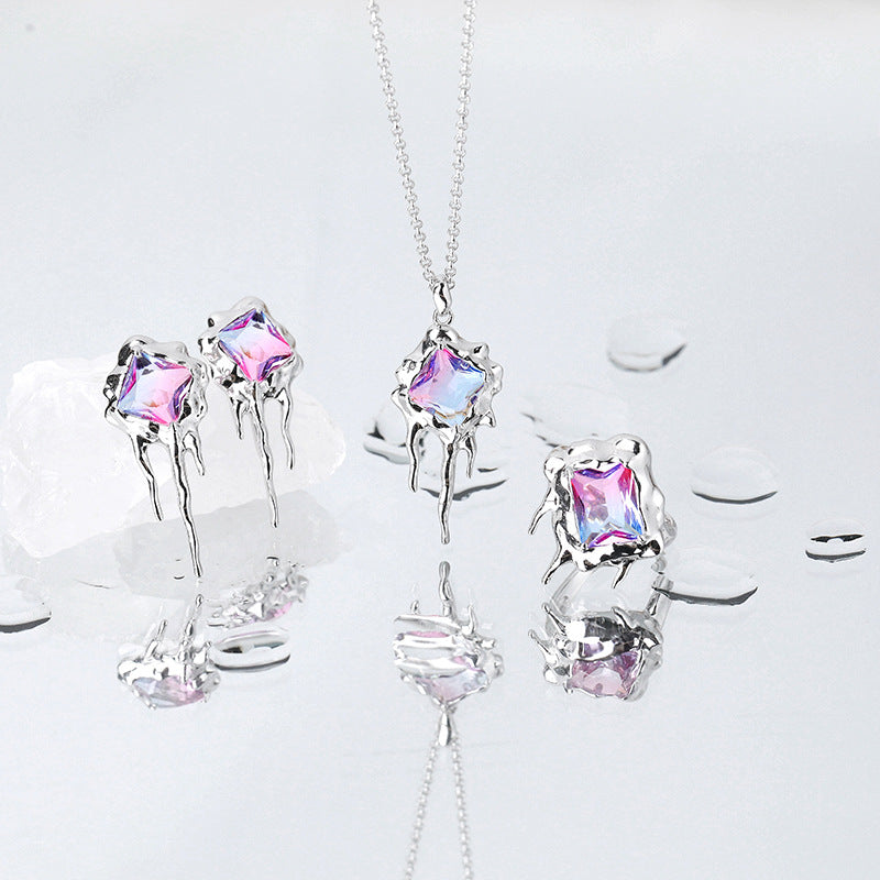 Solid S925 Silver Melting Kites Earrings