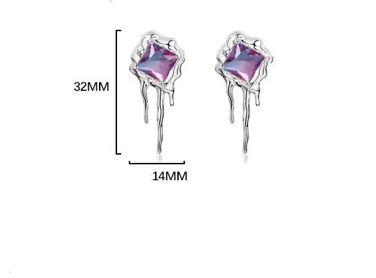 Solid S925 Silver Melting Kites Earrings